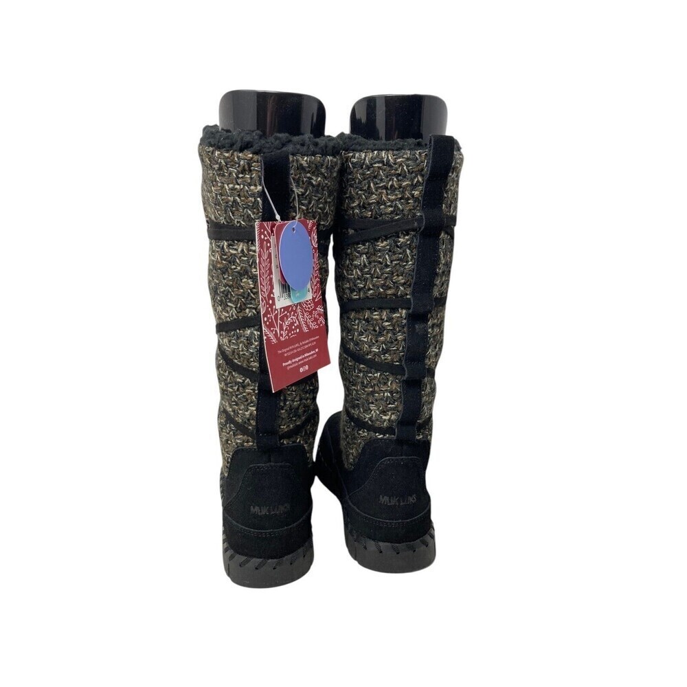 Muk Luks Flexi New York Women's Size 6 Black Suede Winter Snow Boots - Picture 4 of 10